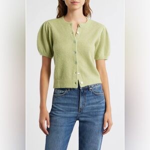 NWT DÔEN Anisa Alpaca-Blend Puff-Sleeve Cardiga, NEVER WORN, NO FLAWS.